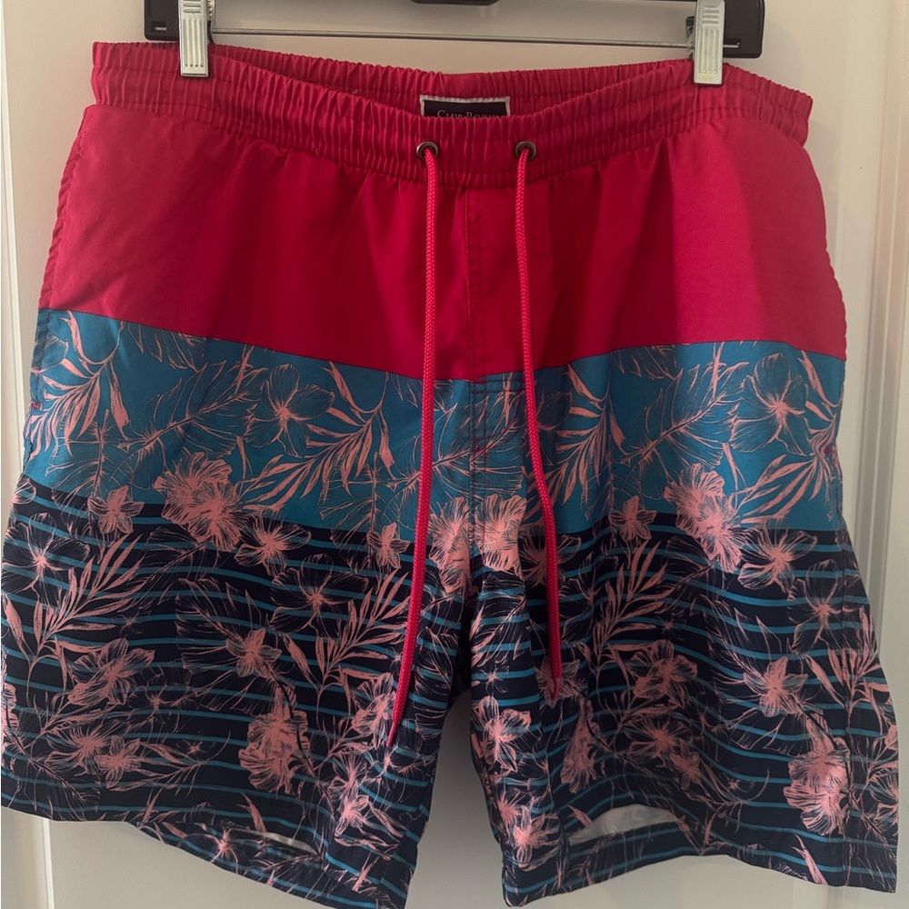 Club Room Red and Blue Floral Board Shorts